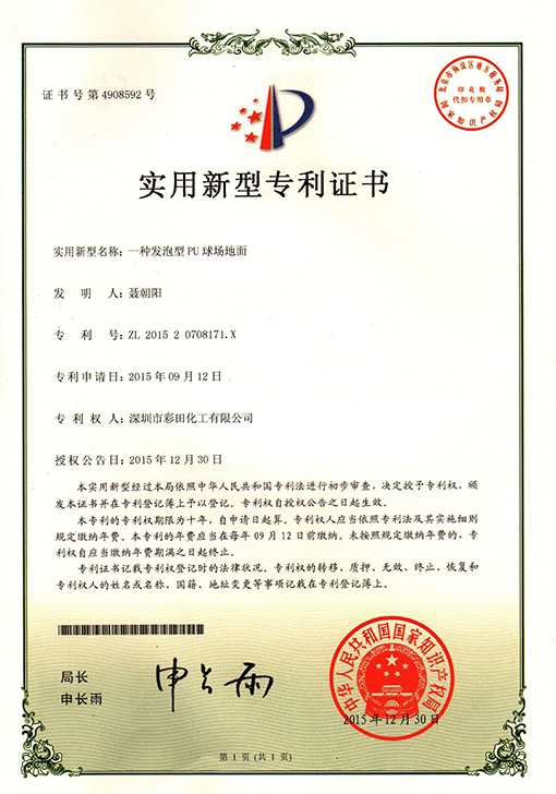 发泡型PU球场专利